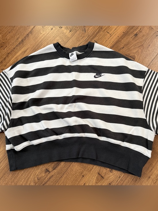 Nike Tops - Nike Black & White Striped Phoenix Crewneck Sweatshirt in a hard to find color